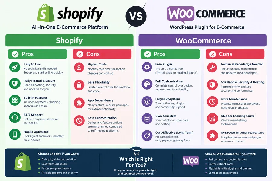 Image related to shopify vs woocommerce pros cons 2026: our honest verdict